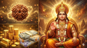 Ganesh Rudraksha kept in a locker (Tijori) for wealth and luck.