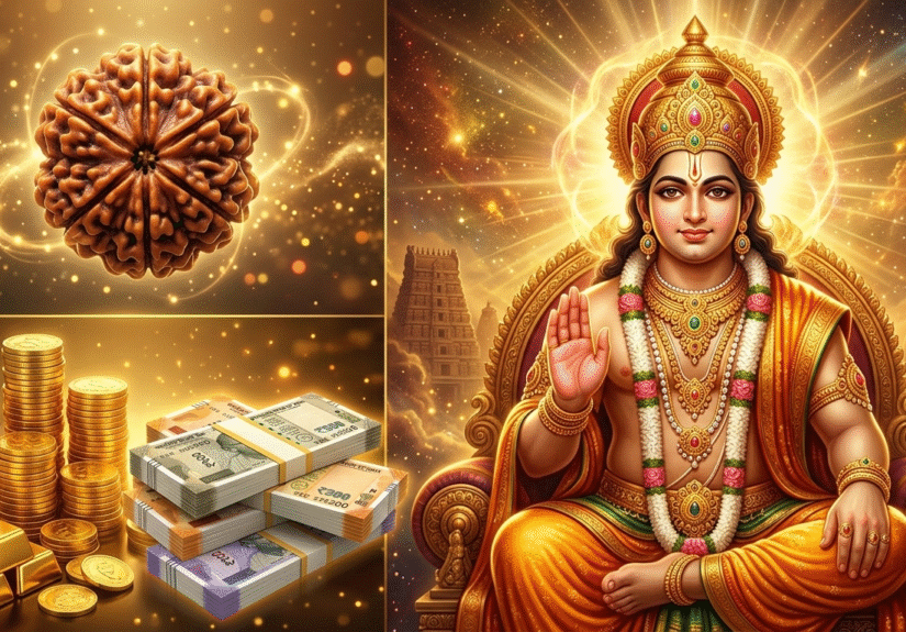 Ganesh Rudraksha kept in a locker (Tijori) for wealth and luck.